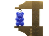 5 20mm Opaque Blue Gummy Bear Charms Resin Pendants with Platinum Colored Loops Jewelry Making Beading Supplies Loose Candy Charms