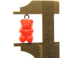 5 20mm Opaque Red Gummy Bear Charms Resin Pendants with Platinum Colored Loops Jewelry Making Beading Supplies Loose Candy Charms