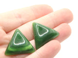 4 23mm Green Triangle Cabochons Vintage Lucite Plastic Cabochon Mosaic Supplies Jewelry Making Smileyboy