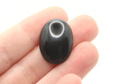 6 24mm Black Oval Cabochons Vintage Lucite Plastic Cabochons Mosaic Supplies Jewelry Making Beading Supplies Smileyboy