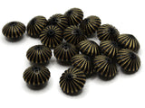 18 15mm Black Rondelle Plastic Beads with Gold Stripes Loose Beads to String Jewelry Making Black and Gold Acrylic Beads