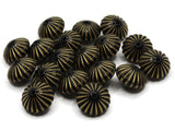 18 15mm Black Rondelle Plastic Beads with Gold Stripes Loose Beads to String Jewelry Making Black and Gold Acrylic Beads