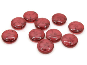 10 14mm Burgundy Red Flower Buttons Flat Round Floral Plastic Buttons Jewelry Making Beading Supplies Sewing Supplies