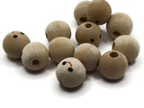 12 18mm Round Wood Smiling Face Doll Head Beads Natural Wooden Beads Large Hole Cute Kawaii Focal Beads Jewelry Making Beading Supplies