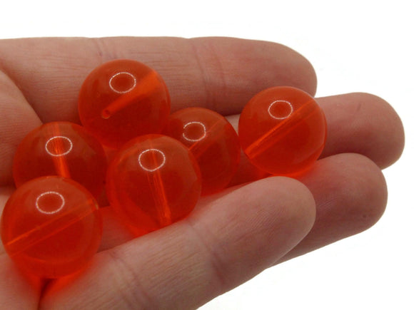 10 16mm Round Orange Beads Vintage Beads Clear Lucite Beads Jewelry Making Beading Supplies New Old Stock Craft Supplies Orange Lucite Beads