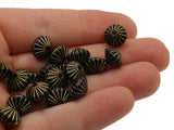 95 10mm Black Rondelle Plastic Beads with Gold Stripes Loose Beads to String Jewelry Making Black and Gold Acrylic Beads