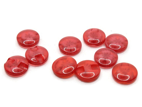 10 14mm Red Flower Buttons Flat Round Floral Plastic Buttons Jewelry Making Beading Supplies Sewing Supplies