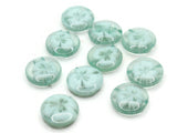 10 14mm Light Green Flower Buttons Flat Round Floral Plastic Buttons Jewelry Making Beading Supplies Sewing Supplies