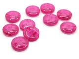 10 14mm Hot Pink Flower Buttons Flat Round Floral Plastic Buttons Jewelry Making Beading Supplies Sewing Supplies