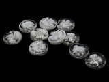 10 14mm White Flower Buttons Flat Round Floral Plastic Buttons Jewelry Making Beading Supplies Sewing Supplies