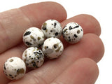 25 10mm Ivory, Gold and Black Splatter Paint Beads Smooth Round Beads Plastic Beads Jewelry Making Beading Supplies Loose Beads to String