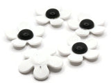 5 36mm Flower Beads White and Black Daisy Plant Beads Large Plastic Beads Acrylic Beads to String Jewelry Making Beading Supplies