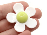 5 36mm Flower Beads White and Light Yellow Daisy Plant Beads Large Plastic Beads Acrylic Beads to String Jewelry Making Beading Supplies