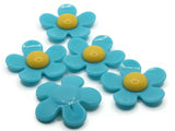 5 36mm Flower Beads Bright Blue and Yellow Daisy Plant Beads Large Plastic Beads Acrylic Beads to String Jewelry Making Beading Supplies