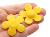 5 36mm Flower Beads Bright Yellow Daisy Plant Beads Large Plastic Beads Acrylic Beads to String Jewelry Making Beading Supplies