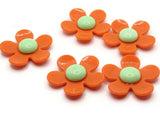 5 36mm Flower Beads Orange and Green Daisy Plant Beads Large Plastic Beads Acrylic Beads to String Jewelry Making Beading Supplies