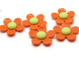 5 36mm Flower Beads Orange and Light Yellow Daisy Plant Beads Large Plastic Beads Acrylic Beads to String Jewelry Making Beading Supplies