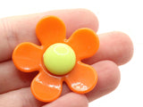 5 36mm Flower Beads Orange and Light Yellow Daisy Plant Beads Large Plastic Beads Acrylic Beads to String Jewelry Making Beading Supplies