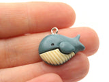 2 33mm Gray Whale Charms Ocean Fish Charms Resin Charms Miniature Cute Charms Jewelry Making Beading Supplies kitsch charms