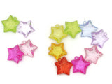 12 31mm Star Charms Mixed Color Large Clear Acrylic Charms Jewelry Making Beading Supplies Rainbow Colored Celestial Star Pendants