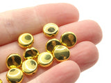 20 9mm Flat Round Gold Coin Beads CCB Plastic Beads Jewelry Making Beading Supplies New Old Stock Focal Beads Smileyboy