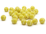 30 11mm Yellow Tennis Ball Beads Round Plastic Sports Beads Jewelry Making Beading Supplies Loose Beads to String