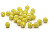 30 11mm Yellow Tennis Ball Beads Round Plastic Sports Beads Jewelry Making Beading Supplies Loose Beads to String