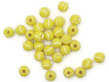 30 11mm Yellow Tennis Ball Beads Round Plastic Sports Beads Jewelry Making Beading Supplies Loose Beads to String