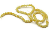 100 4mm White with Yellow Splatter Paint Beads Smooth Round Beads Glass Beads Jewelry Making Beading Supplies Loose Beads to String