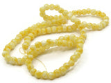 100 4mm White with Yellow Splatter Paint Beads Smooth Round Beads Glass Beads Jewelry Making Beading Supplies Loose Beads to String