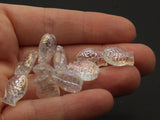 10 14mm Clear Pressed Glass Fish Beads Ocean Animal Beads Miniature Sea Life Loose Beads for Stringing Jewelry Making Beading Supplies