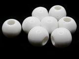 8 22mm White Large Hole Plastic Beads Jewelry Making Beading Supplies Round White Beads Macrame Beads Hair Beads Loose Beads