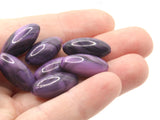 20 21mm Swirling Purple Oval Acrylic Beads Plastic Beads Jewelry Making Beading Supplies Loose Beads to String Smileyboy