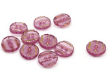 10 13mm Purple Plastic Buttons with Gold Stripes Flat Round Plastic Two Hole Buttons Jewelry Making Beading Supplies Sewing Supplies