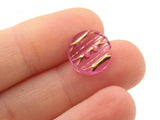 10 13mm Purple Plastic Buttons with Gold Stripes Flat Round Plastic Two Hole Buttons Jewelry Making Beading Supplies Sewing Supplies