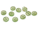 10 13mm Green Plastic Buttons with Gold Stripes Flat Round Plastic Two Hole Buttons Jewelry Making Beading Supplies Sewing Supplies