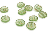 10 13mm Green Plastic Buttons with Gold Stripes Flat Round Plastic Two Hole Buttons Jewelry Making Beading Supplies Sewing Supplies