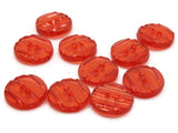 10 13mm Red Plastic Buttons with Gold Stripes Flat Round Plastic Two Hole Buttons Jewelry Making Beading Supplies Sewing Supplies