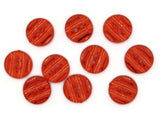 10 13mm Red Plastic Buttons with Gold Stripes Flat Round Plastic Two Hole Buttons Jewelry Making Beading Supplies Sewing Supplies