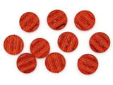 10 13mm Red Plastic Buttons with Gold Stripes Flat Round Plastic Two Hole Buttons Jewelry Making Beading Supplies Sewing Supplies