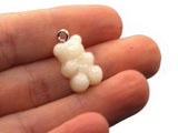 5 20mm Ivory White Gummy Bear Charms Resin Pendants with Platinum Colored Loops Jewelry Making Beading Supplies Loose Candy Charms