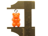 5 20mm Clear Orange Gummy Bear Charms Resin Pendants with Platinum Colored Loops Jewelry Making Beading Supplies Loose Candy Charms