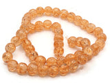 Peachy Orange Crackle Glass Beads 8mm Round Beads Jewelry Making Beading Supplies Loose Beads Cracked Glass Beads Smooth Round Beads