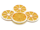 4 34mm Orange Citrus Fruit Slice Charms Resin Charms Sparkle Charms Yellow Charms Large Charms Lightweight Charms Plastic Pendants