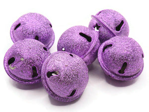 6 24mm Purple Jingle Bells Christmas Sleigh Bell Charms Beads Jewelry Making Beading Supplies Craft Supplies Smileyboy