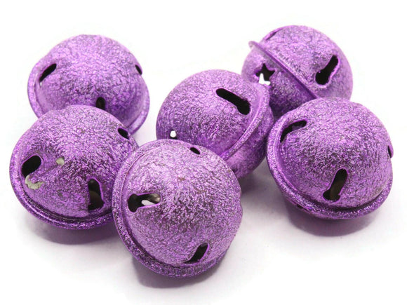 6 24mm Purple Jingle Bells Christmas Sleigh Bell Charms Beads Jewelry Making Beading Supplies Craft Supplies Smileyboy