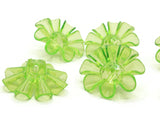 6 30mm Large Green Flower Buttons Flat Faceted Floral Plastic Shank Buttons Jewelry Making Beading Supplies Sewing Supplies