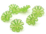 6 30mm Large Green Flower Buttons Flat Faceted Floral Plastic Shank Buttons Jewelry Making Beading Supplies Sewing Supplies