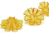 6 30mm Large Orange Flower Buttons Flat Faceted Floral Plastic Shank Buttons Jewelry Making Beading Supplies Sewing Supplies