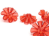 6 30mm Large Red Flower Buttons Flat Faceted Floral Plastic Shank Buttons Jewelry Making Beading Supplies Sewing Supplies